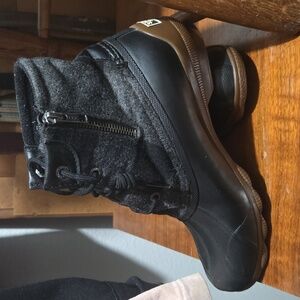 Sperry Black and Gray Lace Up Boots